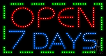 Open 7 Days Animated LED Sign