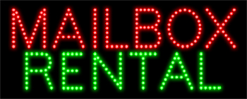 Mailbox Rental LED Sign