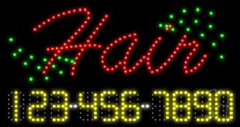 Hair Animated LED Sign