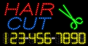 Hair Cut Animated LED Sign