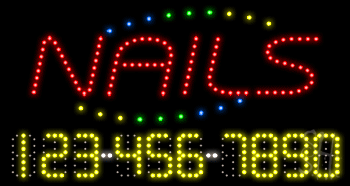 Nails Animated LED Sign
