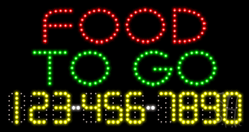 Food To Go Animated LED Sign
