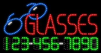 Glasses Animated LED Sign