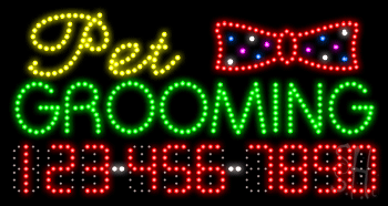 Pet Grooming Animated LED Sign