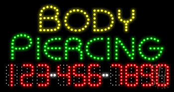 Body Piercing Animated LED Sign