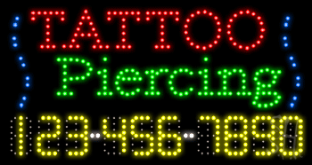 Tattoo Piercing Animated LED Sign