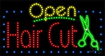 Hair Cut Animated LED Sign
