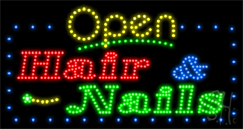 Hair and Nails Animated LED Sign