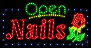 Nails Animated LED Sign