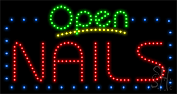 Nails Animated LED Sign