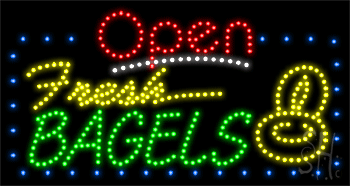 Fresh Bagels Animated LED Sign