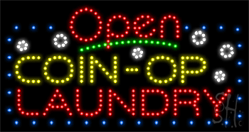 Coin Op Laundry Animated LED Sign