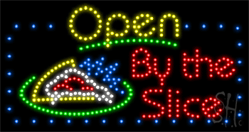 Pizza By the Slice Animated LED Sign