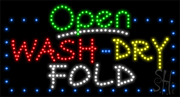 Wash Dry Fold Animated LED Sign