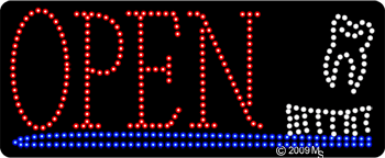 Open w/ Toothbrush Animated LED Sign