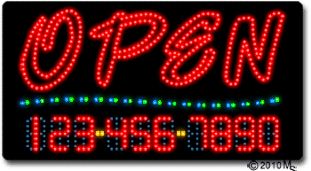 Open-Phone Number Changeable Animated LED Sign