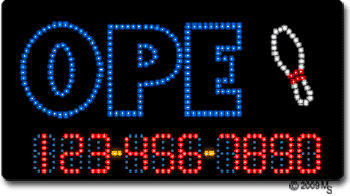 Bowling-Open-Phone Number Changeable Animated LED Sign