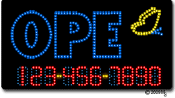 Butterfly-Open-Phone Number Changeable Animated LED Sign