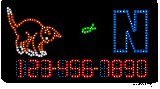 Kitten-Open-Phone Number Changeable Animated LED Sign