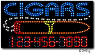 Cigars-Phone Number Changeable Animated LED Sign