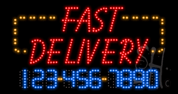 Fast Delivery Phone Number Changeable Animated LED Sign