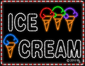 Ice Cream and Cones LED Animated LED Sign