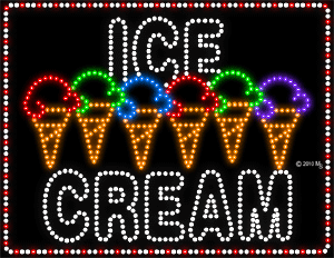 Ice Cream on Cones LED Animated LED Sign