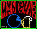 Man Cave Break Away Bowling Ball Animated LED Sign