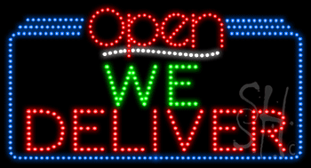 We Deliver Open Animated LED Sign