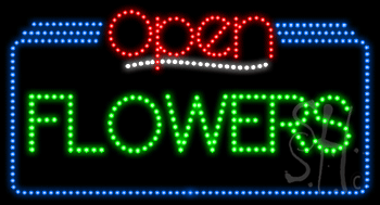 Flowers Open Animated LED Sign