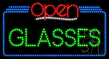 Glasses Open Animated LED Sign