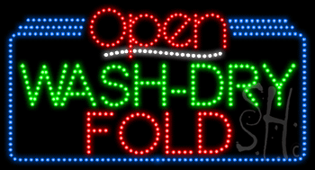 Wash Dry Fold Open Animated LED Sign