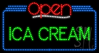 Ice Cream Open Animated LED Sign