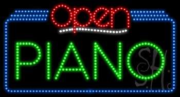 Piano Open Animated LED Sign