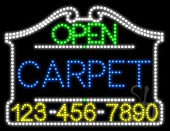 Carpet Open with Phone Number Animated LED Sign
