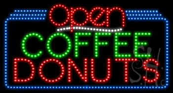 LED Coffee Donuts Open Sign