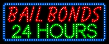 Bail Bonds 24 Hours Animated LED Sign