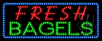 Fresh Bagels Animated LED Sign