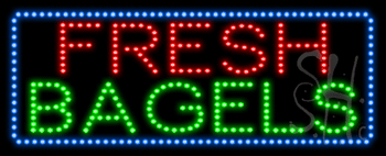 Fresh Bagels Animated LED Sign