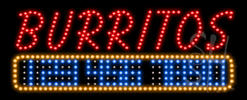Burritos Animated LED Sign