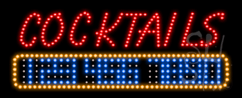 Cocktals and Beer Animated LED Sign