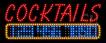 Cocktails Animated LED Sign
