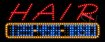 Hair Extension Animated LED Sign