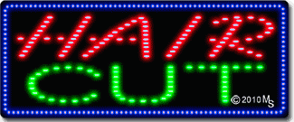 Hair Cut Animated LED Sign