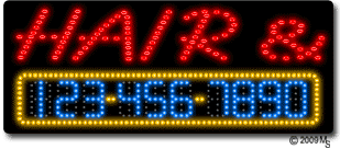 Hair and Nails Animated LED Sign