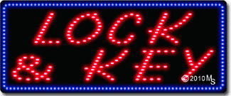Lock and Key Animated LED Sign