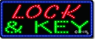 Lock and Key Animated LED Sign