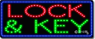 Lock and Key Animated LED Sign