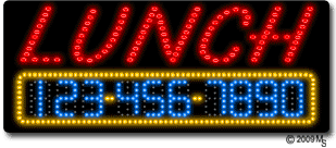Lunch Animated LED Sign