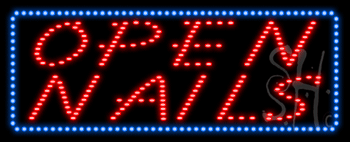 Open Nails Animated LED Sign